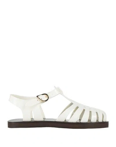 Ancient Greek Sandals Woman Sandals White Size 8 Rubber