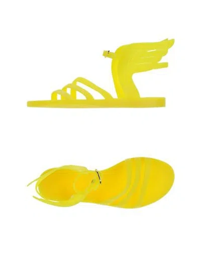 Ancient Greek Sandals Woman Sandals Yellow Size 10 Rubber
