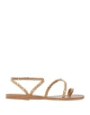 Ancient Greek Sandals Woman Thong Sandal Beige Size 7 Leather In Brown