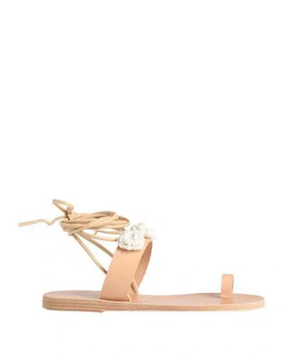 Ancient Greek Sandals Woman Thong Sandal Beige Size 7 Leather In Orange
