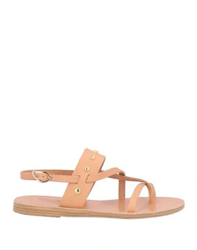 Ancient Greek Sandals Woman Thong Sandal Beige Size 8 Cowhide