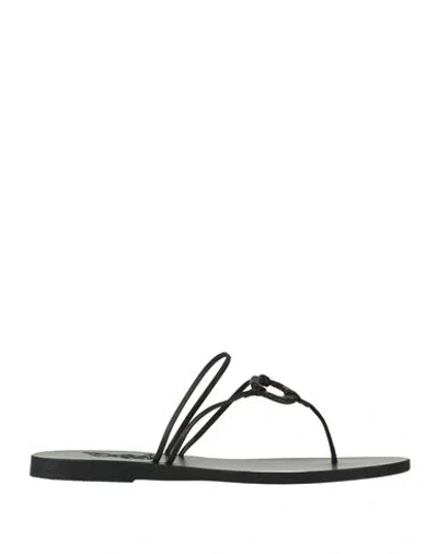 Ancient Greek Sandals Woman Thong Sandal Black Size 8 Textile Fibers