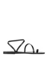 Ancient Greek Sandals Woman Thong Sandal Black Size 5 Cowhide