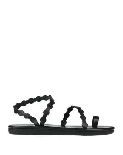 Ancient Greek Sandals Woman Thong Sandal Black Size 7 Cowhide