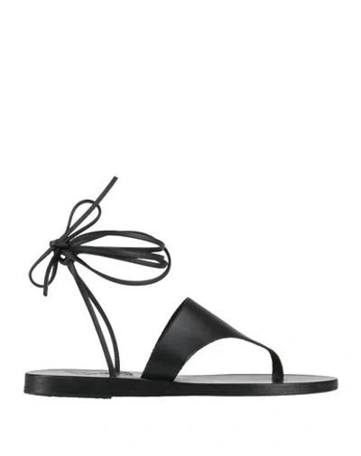 Ancient Greek Sandals Woman Thong Sandal Black Size 7 Cowhide