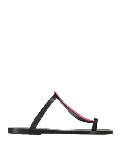 Ancient Greek Sandals Woman Thong Sandal Black Size 7 Cowhide