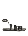 Ancient Greek Sandals Alcyone Lace-up Metallic Leather Sandals In Black