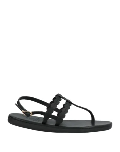Ancient Greek Sandals Toe Strap Sandals In Black
