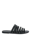Ancient Greek Sandals Woman Thong Sandal Black Size 8 Cowhide In Black