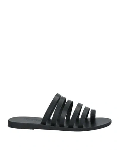 Ancient Greek Sandals Woman Thong Sandal Black Size 8 Cowhide