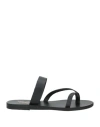 Ancient Greek Sandals Black Leather Daphnae Thong Slippers In Black