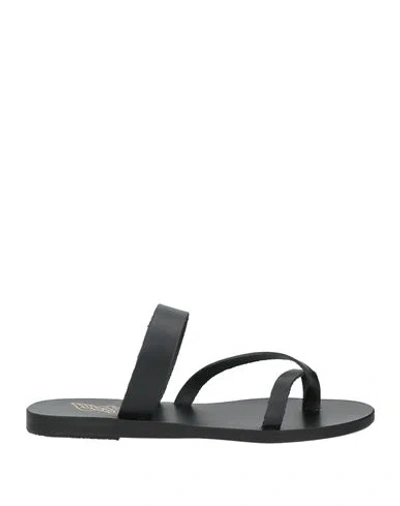 ANCIENT GREEK SANDALS ANCIENT GREEK SANDALS WOMAN THONG SANDAL BLACK SIZE 8 COWHIDE