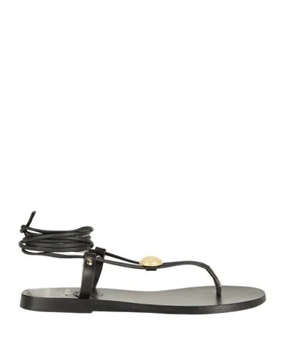 Ancient Greek Sandals Persephone Leather Sandals In Black