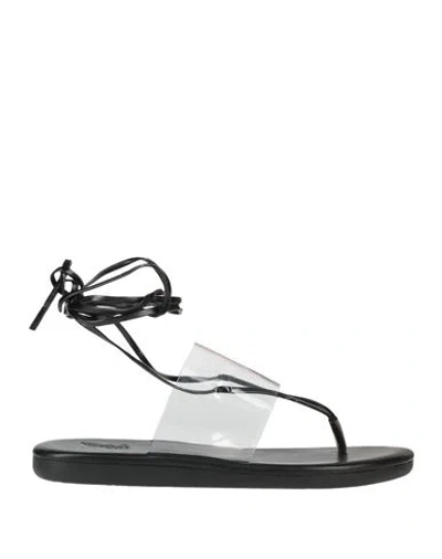 Ancient Greek Sandals Woman Thong Sandal Black Size 8 Leather, Plastic
