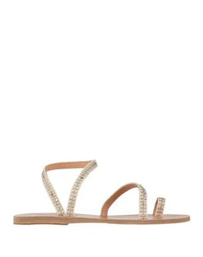 Ancient Greek Sandals Woman Thong Sandal Blush Size 10 Textile Fibers In Neutral