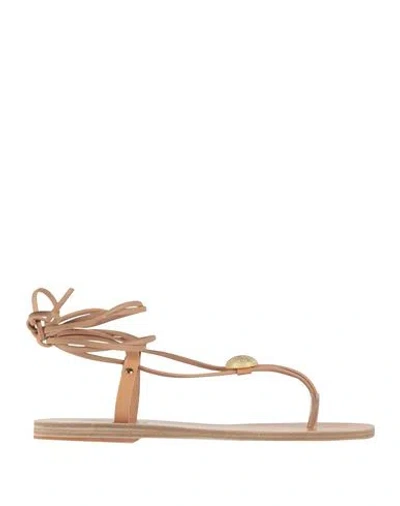 Ancient Greek Sandals Leather Ankle-tie Sandals In Pink