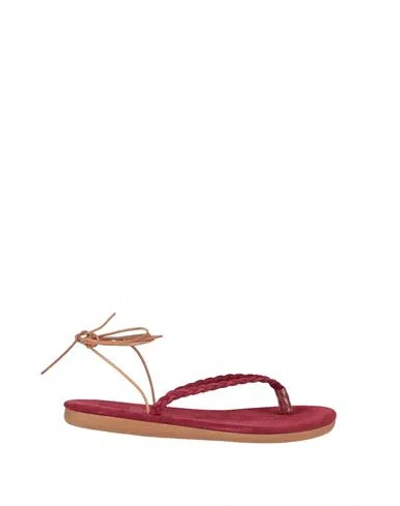 Ancient Greek Sandals Woman Thong Sandal Burgundy Size 8 Leather