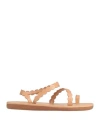 Ancient Greek Sandals Woman Thong Sandal Camel Size 8 Cowhide In Beige