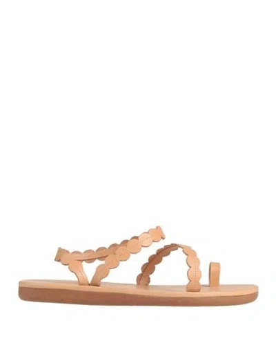Ancient Greek Sandals Woman Thong Sandal Camel Size 8 Cowhide In Natural