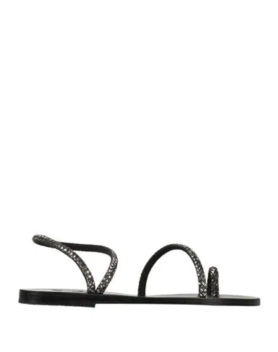 Ancient Greek Sandals Woman Thong Sandal Steel Grey Size 7 Leather