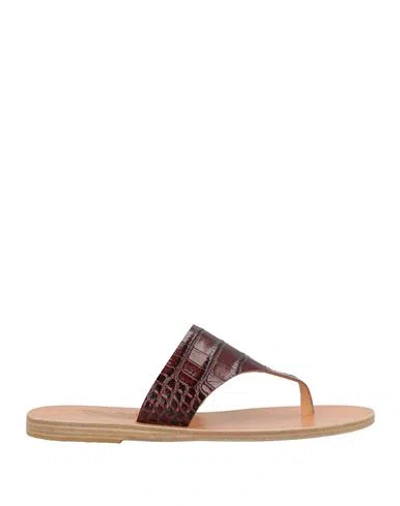 Ancient Greek Sandals Woman Thong Sandal Chocolate Brown Size 8 Leather
