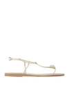 Ancient Greek Sandals Woman Thong Sandal Cream Size 8 Leather In White