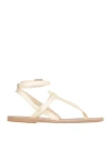 Ancient Greek Sandals Woman Thong Sandal Cream Size 9 Cowhide In White