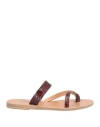 Ancient Greek Sandals Woman Thong Sandal Dark Brown Size 8 Leather