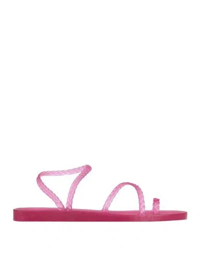 Ancient Greek Sandals Woman Thong Sandal Fuchsia Size 7 Rubber In Pink