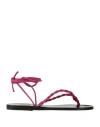 Ancient Greek Sandals Woman Thong Sandal Fuchsia Size 8 Leather In Pink
