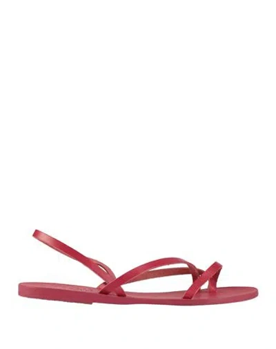 Ancient Greek Sandals Woman Thong Sandal Fuchsia Size 8 Soft Leather In Pink