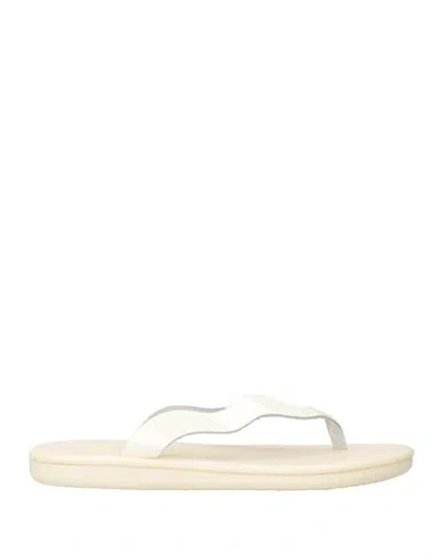 Ancient Greek Sandals Woman Thong Sandal Ivory Size 8 Cowhide In White