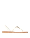 Ancient Greek Sandals Woman Thong Sandal Ivory Size 8 Textile Fibers In White