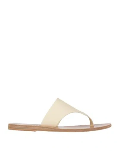 Ancient Greek Sandals Woman Thong Sandal Ivory Size 9 Cowhide In White