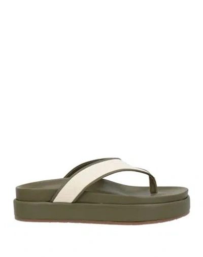 Ancient Greek Sandals Woman Thong Sandal Military Green Size 6 Textile Fibers