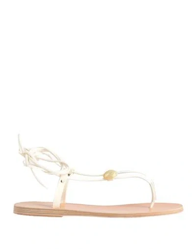 Ancient Greek Sandals Woman Thong Sandal Off White Size 12 Leather