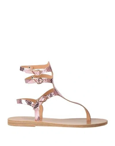 Ancient Greek Sandals Woman Thong Sandal Pink Size 8 Leather