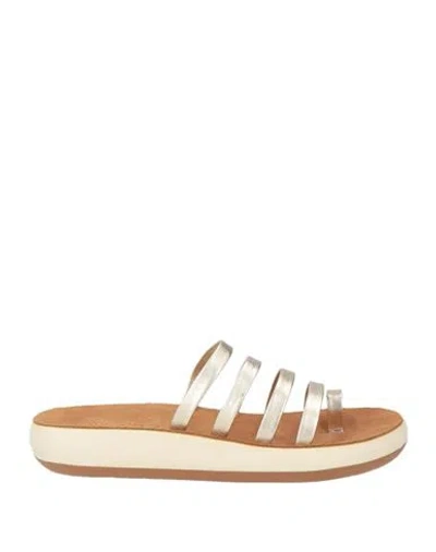 Ancient Greek Sandals Woman Thong Sandal Platinum Size 6 Soft Leather In Neutral