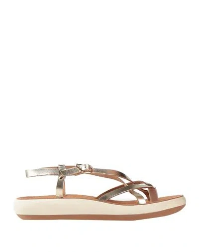 Ancient Greek Sandals Woman Thong Sandal Platinum Size 7 Soft Leather In Grey