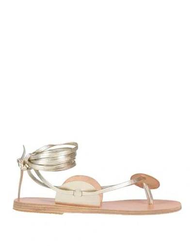 Ancient Greek Sandals Woman Thong Sandal Platinum Size 8 Leather