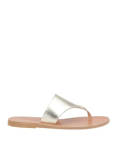 Ancient Greek Sandals Woman Thong Sandal Platinum Size 9 Cowhide In Gold