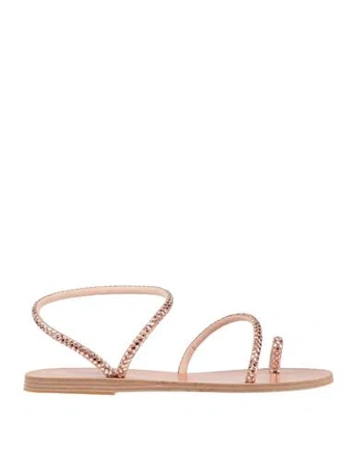 Ancient Greek Sandals Woman Thong Sandal Rose Gold Size 7 Leather