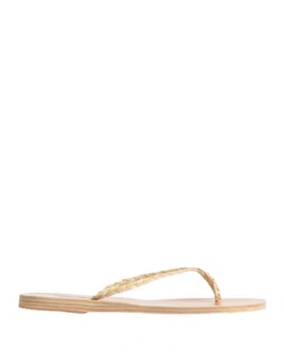 Ancient Greek Sandals Woman Thong Sandal Sand Size 10 Natural Raffia In Beige