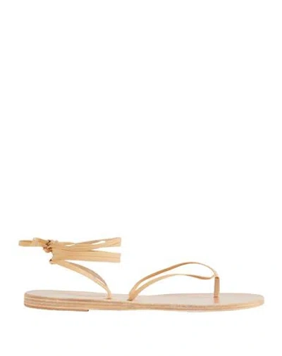 Ancient Greek Sandals Woman Thong Sandal Sand Size 6 Leather In Beige
