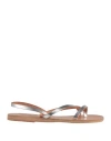 Ancient Greek Sandals Woman Thong Sandal Silver Size 7 Leather In Silver