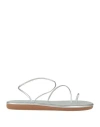 Ancient Greek Sandals Woman Thong Sandal Silver Size 7 Soft Leather