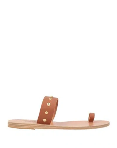 Ancient Greek Sandals Woman Thong Sandal Tan Size 10 Leather In Brown