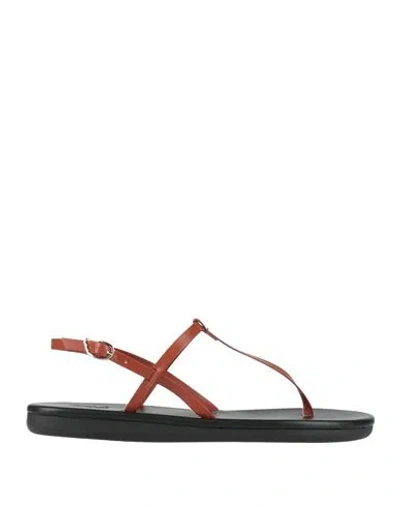 Ancient Greek Sandals Woman Thong Sandal Tan Size 7 Leather In Brown