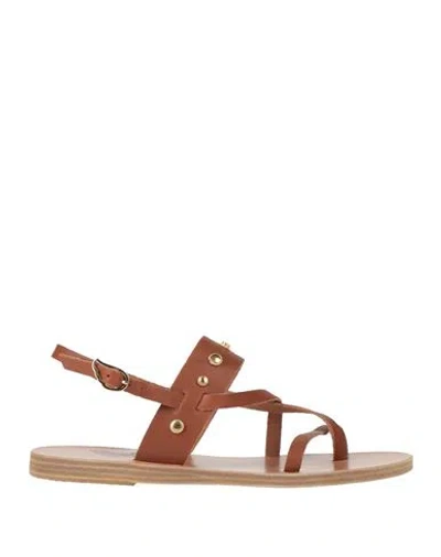 Ancient Greek Sandals Woman Thong Sandal Tan Size 8 Cowhide In Brown