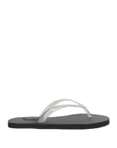 Ancient Greek Sandals Woman Thong Sandal Transparent Size 6 Rubber In White